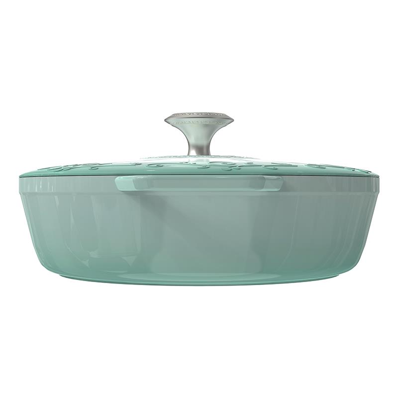 BGA2602 宝玑Breguet琅彩系列28cm海鲜珐琅铸铁锅 孔雀绿-800 (3).jpg